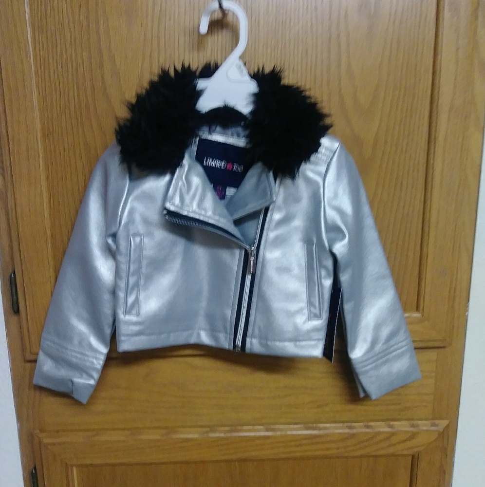 Cute Toddkers Faux leather moto jacket